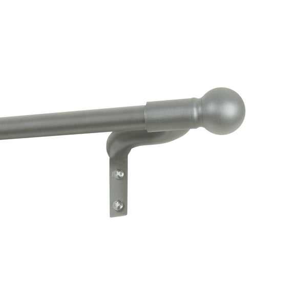 Better Homes & Gardens Easy Install Cafe Window Rod, 48" - 120", with Ball Finials, Brushed Nickel