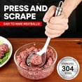 thumbnail image 5 of Meatball Maker Spoon, Stainless Steel Meatball Scoop with Serving Spoon，2-piece set includes a meatball forming spoon with hole plus a bonus spoon for easily scraping meatballs from the mold., 5 of 9
