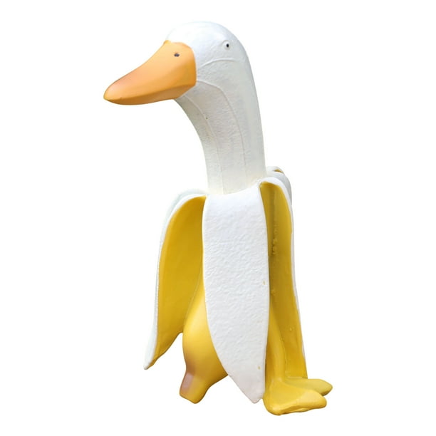 (Gran Envío Enviado El 4.24) Adorno Jardinería Creative Art Banana Duck Banana Yellow Duck (producto Resina El Rango Peso Fluctúa Entre 170 Y 250 G)