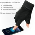 thumbnail image 3 of KXF Winter Warm Fingerless Gloves For Men Women Windproof Thermal Gloves with Thick Velvet Liner Lengthen Knit Cuff Fingerless Touchscreen Gloves Handwarmers Mittens For Gaming Cycling Running Hiking, 3 of 6
