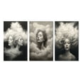 thumbnail image 2 of Designart "Tender Dreams in the Sky of White Clouds" Fashion Woman Wall Art Set Of 3 - Glam White Canvas Set For Living Room Decor, 2 of 6