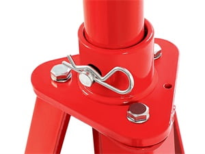 Kojem 2 Ton Under Hoist Tripod Stand for Garages Repair Shops Adjustable Height High Lift Jack Stand 55-5/8" - 79-1/2" Hoist Jack Stand Red Powder Coated Heavy Duty Steel