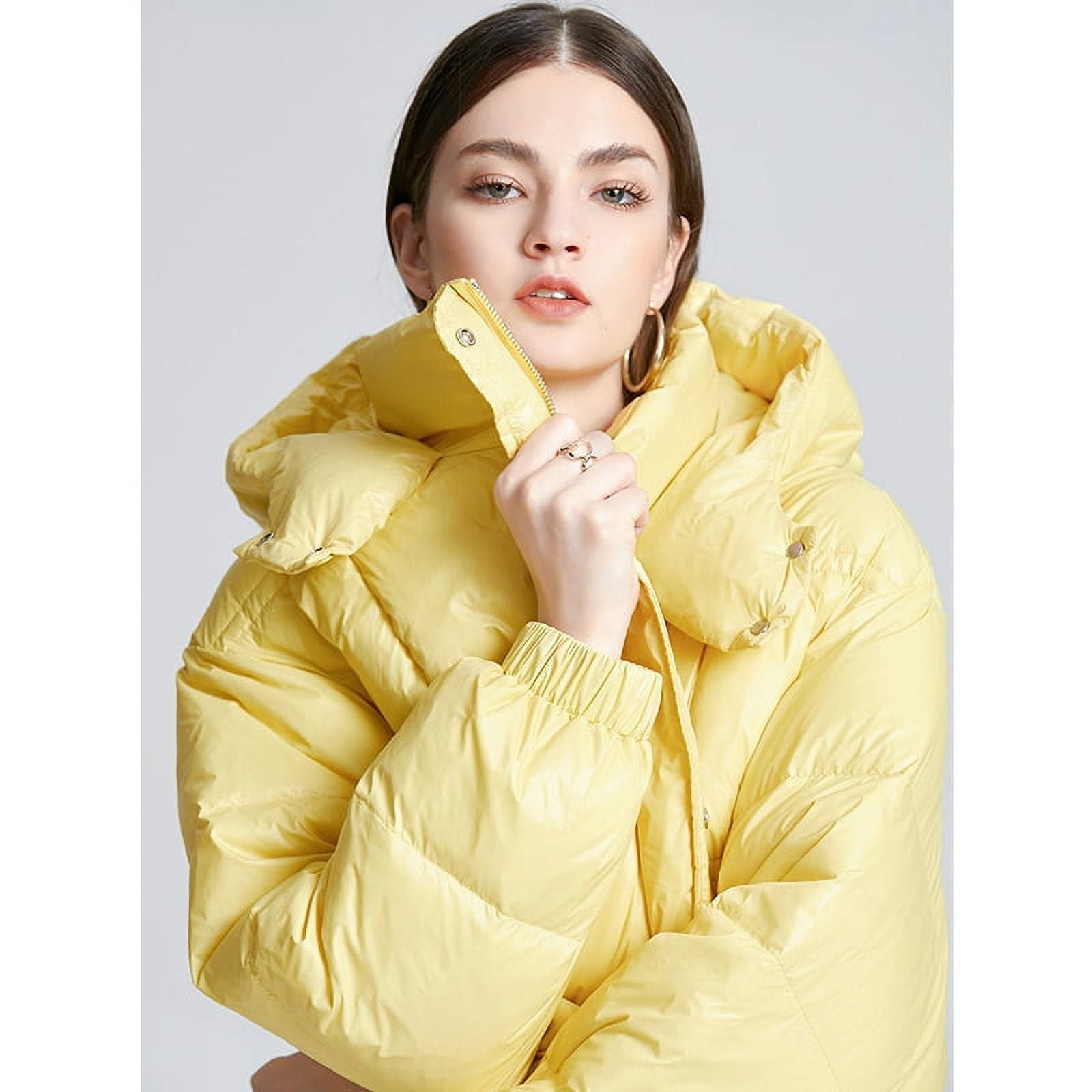 Zara top yellow puffer