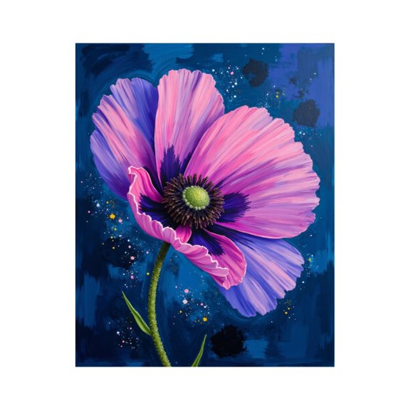 Paint by Numbers Kit for Adults, Pink Purple Blossom Painting Paint by Numbers, Easy Paint by Numbers Kit for Adults Beginner, DIY Adult Paint by Number Kits on Canvas, Home Decor