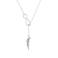 thumbnail image 2 of Delight Jewelry Silvertone Large Clear Crystal Lightning Bolt Silver tone Elegant Infinity Lariat Necklace, 2 of 4
