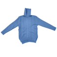 thumbnail image 4 of IMENGL Mode Couleur Unie Col Roulé Tricot Rétro Chandail à Manches Longues pour Femmes, Bleu TG, Taille m-TG, 4 of 5