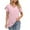 Hot Pink, variant on Fashion Womens Casual Solid Color V Neck Short Sleeve Tops Loose Blouses