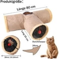 thumbnail image 2 of Plush Ball Cat Tunnel, Foldable Design for Easy Assembly and Indoor Cat Play, Interactive Fun Cat Tunnel with Crackle Material for Kittens, Puppy, Rabbits, Guinea Pigs, 2 of 5
