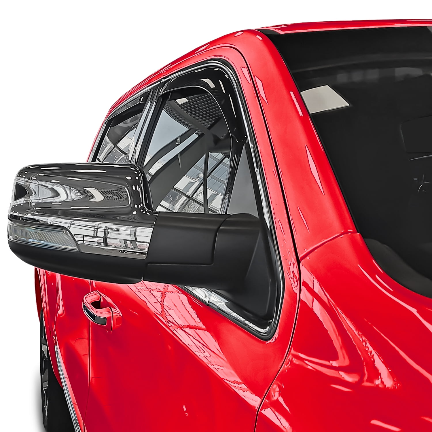 Voron Glass in-Channel Extra Durable Rain Guards for Trucks Dodge RAM 1500 2019-2026 Quad Cab, Window Deflectors, Vent Window Visors, 4 Pieces - 230088
