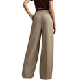 thumbnail image 6 of Women'S High-Waisted Elegant Straight-Cut Business Suit Pants Khaki S, 6 of 10
