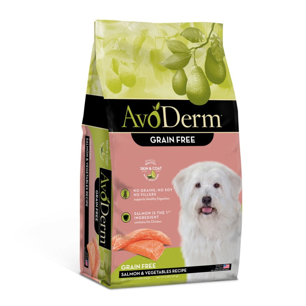 AvoDerm Natural Grain Free Salmon and Vegetables Recipe All Life Stages Dry Dog Food 4 lb