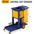thumbnail image 5 of TUFFIOM Janitorial Cart with Key-Locking Cabinet, 3-Shelf Commercial Cleaning Cart, Housekeeping Caddy with Locker,Wheeled with Yellow Vinyl Bag, Black, Great for Hotel, Stores, Schools, and Business, 5 of 8