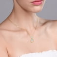 thumbnail image 2 of Gem Stone King 18K Yellow Gold Plated Silver Sky Blue Aquamarine Pendant Necklace for Women (1.60 Cttw, Gemstone March Birthstone, Round 6MM and 4MM), 2 of 3
