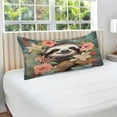 thumbnail image 5 of Coolnut Beautiful Sloths and Flowers Plush Pillow Case, Zippered Bed Pillow Pillowcases, Super Soft and Cozy Pillowcase Covers for Sleep Decor Giftsation - Standard Size 20x26in, 5 of 7