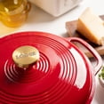 thumbnail image 2 of Lodge Cast Iron 6QT Ruby Enamel Dutch Oven with Gold Knob, 2 of 4