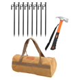 thumbnail image 1 of S SERENABLE Heavy Duty Camping Ground Pegs Set with Tool Portable Multipurpose for Snowfields Accessory 8 Flat Head Anchors Storage Bag 30cm, 1 of 9