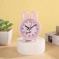 thumbnail image 2 of Reloj despertador lindo con forma de conejito rosa para niños, 2 of 2