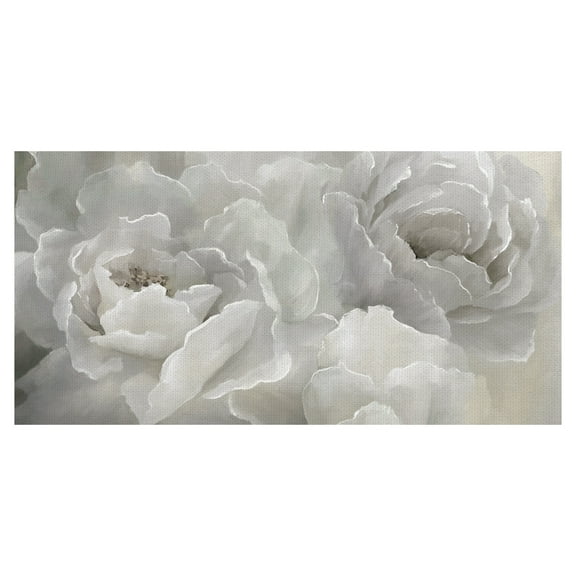 Fine Art Canvas Soft Peony Lace White by Nan Canvas Art Print
