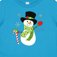 thumbnail image 4 of Inktastic Christmas Snowman in Top Hat with Candy Cane Boys or Girls Baby T-Shirt, 4 of 5