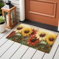 thumbnail image 4 of 2x3 Ft Entryway Area Rug, Summer Sunflowers Kitchen Rug Runner Washable Floor Mat, Vintage Oil Painting Red Yellow Floral Non Slip Indoor Door Mat Throw Carpet for Bathroom Living Room Bedroom, 4 of 8
