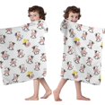 thumbnail image 4 of White Cow Happy Pattern Hooded Bath Towel，50"x30" for Ages 3 To 12 Kids, Quick Dry Lightweight Soft Microfiber Hood Beach Towel Cover Up for Kids, 4 of 7