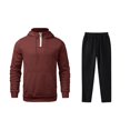 thumbnail image 4 of 2 Piece Mens Sweatsuits Casual Half Zip Hoodie and Sweatpant Pant Sets Sports Outfits Long Sleeve Tracksuits (XL, Wine), 4 of 7