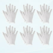 White Cotton Gloves Reusable Elastic Moisturizing Gloves for Hand Spa Attendant Cleaning Archives Silver Inspection Jewelry 6 Pairs White One_Size