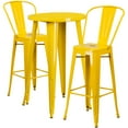 thumbnail image 2 of Flash Furniture Nichols Commercial Grade 24" Round Yellow Metal Indoor-Outdoor Bar Table Set with 2 Cafe Stools, 2 of 5