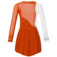 thumbnail image 5 of Miutii Kids Girls Long Sleeve Figure Ice Skating Dance Dress Gymnastics Skirted Leotard Lyrical Orange 6, 5 of 8