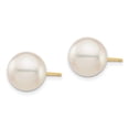 thumbnail image 2 of 14k 9-10mm White Round Saltwater Akoya Cultured Pearl Stud Post Earrings XF683E, 2 of 3
