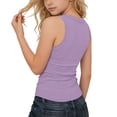 thumbnail image 6 of Tdoqot Girls Ribbed Tank Tops- Casual V Neck Summer Slim Fit Kids Sleeveless Shirts Purple Size 5, 6 of 7