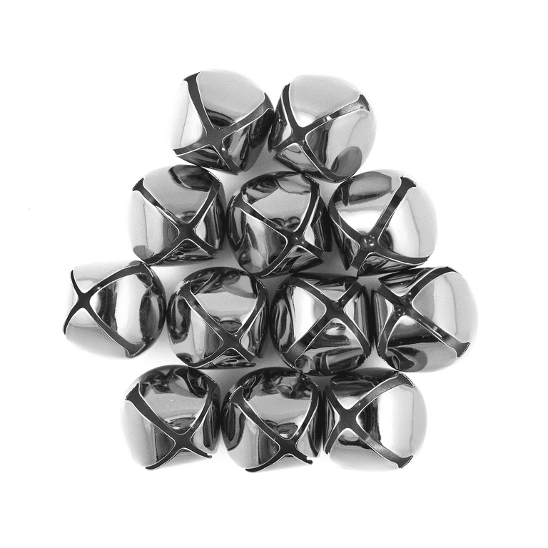 Pack of Eight 3/4-inch Silver Jingle Bells 3/4-inch Craft 