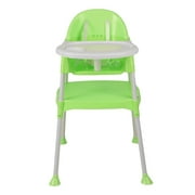 Angle View: 3 In 1 Baby High Chair Convertible Table Seat Booster Toddler Feeding Highchair Multifunctional Baby Chair Kid Dining Chair Green