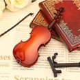 thumbnail image 3 of 20cm Mini réplica de modelo de violín en miniatura con soporte y estuche, decoración de adornos de instrumentos musicales, 3 of 5