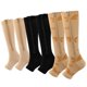 thumbnail image 1 of Calcetines de compresión médica con cremallera de 15-20 mmHg para mujeres y hombres, hasta la rodilla, punta abierta, soporte firme, medias graduadas para venas varicosas, edemas, hinchazón,, 1 of 8