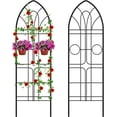 thumbnail image 5 of Amagabeli Garden Trellis 2 Pack 72”x21” Heavy Duty Rustproof Wall Trellis for Climbing Plants Outdoor Metal Decoration Large Trellis for Potted Plants Support Trellis for Roses Vegetable Black, 5 of 8