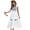 White, variant on Women's Embroidered Square Neck Ruffle Hem Dress with 60% viscose Fabric for Silky Draping and Lightweight Comfort