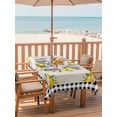 thumbnail image 2 of 60x84 Inch Outdoor Tablecloth with Umbrella Hole Zipper Rectangle Summer Lemon Rectangular Tablecloths Outside Waterproof Farmhouse Black Check Plaid Vintage Patio Table Cloth Cover for Picnic Party, 2 of 8