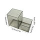 thumbnail image 3 of Porta Plumas de Plástico Transparente con División de Dos Rejillas, Caja de Almacenamiento, Organizador Vertical de Escritorio para Utensilios de Papelería y Pinceles de Maquillaje, Gran Capacidad,, 3 of 6
