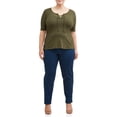 thumbnail image 3 of Just My Size Women's Plus Size Pull on 2-Pocket Stretch Woven Pants, Also in Petite, 3 of 7
