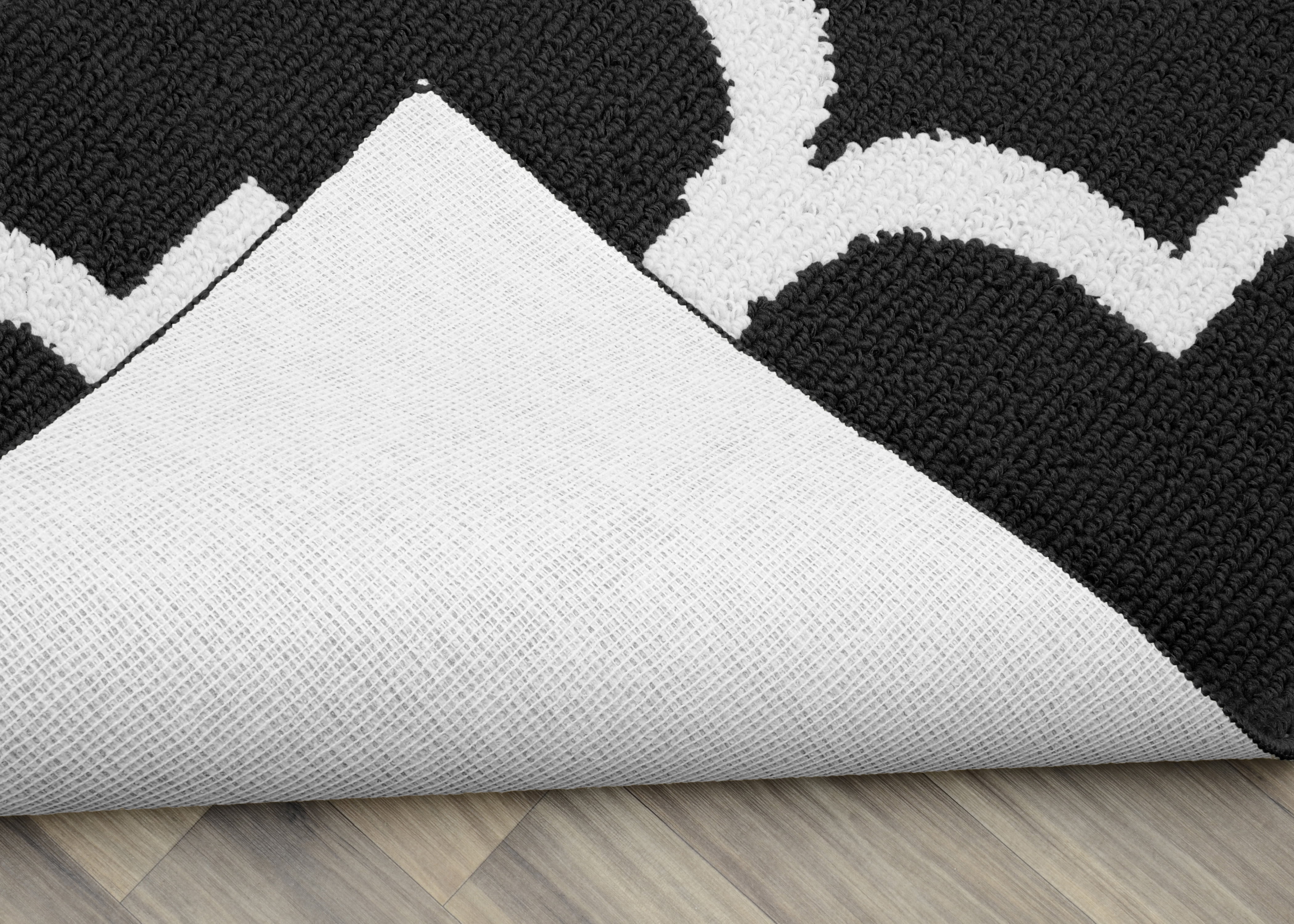 Garland Rug Quatrefoil Polypropylene Black/White Indoor Area Rug, 5' x 7'