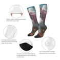 thumbnail image 4 of Bingfone Compression Socks for Women and Men Long Socks for Running Athletic Cycling Nurse-Flower White Horse (2), 4 of 8