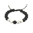 thumbnail image 1 of Mode Correspondant Bracelets Réglable Noir Mat Roches Diffuseur Bracelet de Prière Perles Femmes Accessoires Cadeaux pour les Hommes 8mm Pin Blanc, 1 of 6