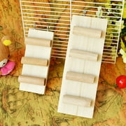 Shulemin Wooden Climbing Biting Hamster Ladder Stile Stair Toy for Small Mouse Rat Pet,Three Steps