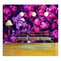 wall26 - Lilac Flowers Background - Removable Wall Mural | Self-Adhesive Large Wallpaper - 100x144 inches