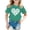 OTHER, variant on Girls Shirts St Patrick'S Day Themed Print Round Neck Short Sleeve Casual Tees Girls' Tops Army Green 3-4 Years