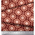 thumbnail image 3 of Soimoi Red Cotton Duck Fabric Vector Design Damask Printed Fabric 1 Yard 42 Inch Wide, 3 of 3