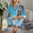 thumbnail image 6 of Daiia Blue Sky Winged Cat for Women's Long-Sleeved Pajama Set – Soft & Comfortable Sleepwear Button-Up Pajamas Cozy Lounge Wear-, 6 of 7