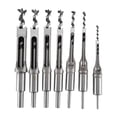 thumbnail image 1 of Broca de perforación HSS duradera, cinceles para mortaja y carpintería, herramienta eléctrica para agujeros cuadrados 7 piezas un, 1 of 9