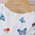 thumbnail image 6 of Girls Toddler Dress Summer Full Butterflies Print Little Flying Sleeve Colourful Beach Wear For Kid Infant size 2-3T, 6 of 8